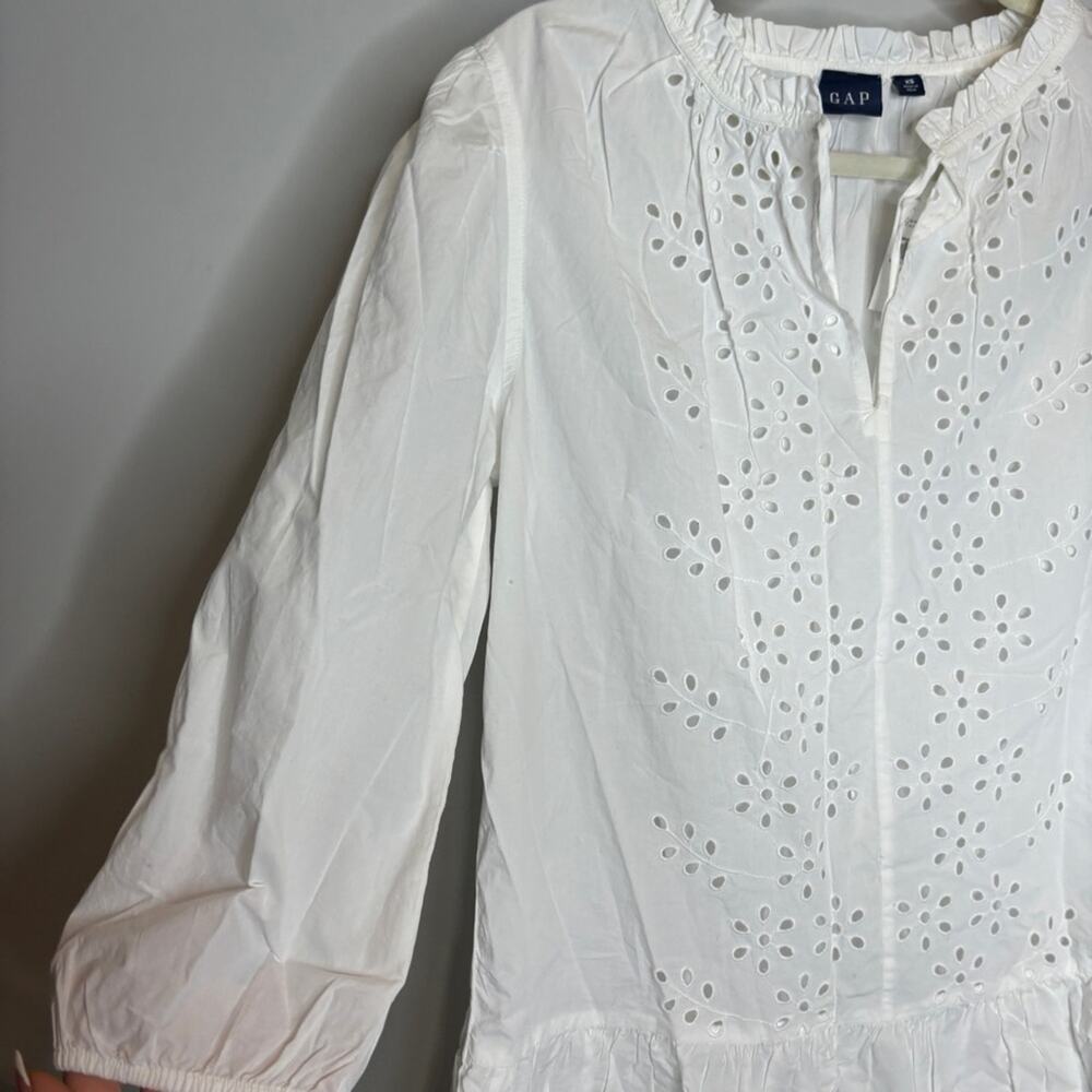 NWT Gap Cotton Eyelet Mini Dress White - Picture 4 of 12
